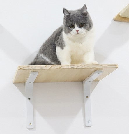 Cat Activity Center with Solid Wood Sisal Scratching Posts and Hammock